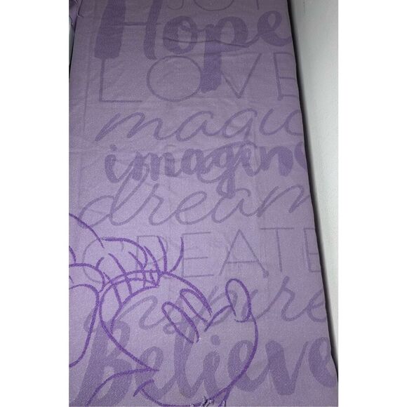Disney Minnie Mous Throw Blanket Purple Metallic Fringe All Over Print - Picture 2 of 7